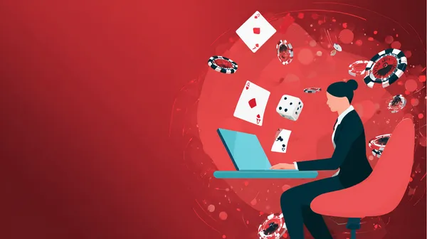 ক্যাসিনো-থিমযুক্ত ব্যাকগ্রাউন্ডে কেউ তার ডিভাইস ব্যবহার করছেন—যা 456BDT–এ মসৃণভাবে অ্যাকাউন্টে পুনরায় প্রবেশের অভিজ্ঞতাকে তুলে ধরে।